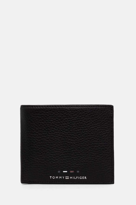 Kožená peněženka Tommy Hilfiger přírodní kůže černá AM0AM12771