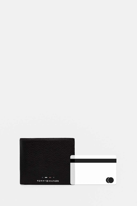 Kožená peněženka Tommy Hilfiger AM0AM12771 černá