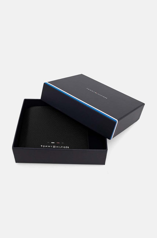 Kožená peněženka Tommy Hilfiger černá AM0AM12771