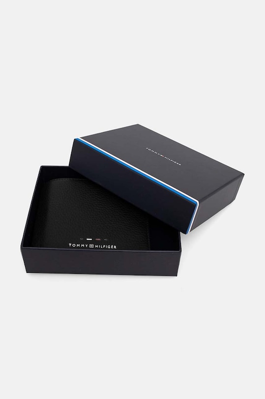 Kožená peněženka Tommy Hilfiger černá AM0AM12771