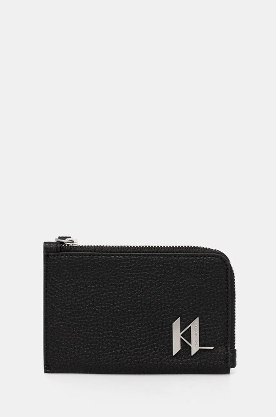 Karl Lagerfeld portfel K/PLAK skóra licowa czarny 246M3214