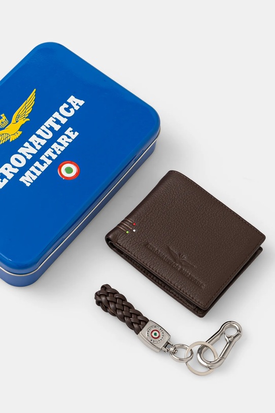 Peněženka a klíčenka Aeronautica Militare CN AM190 hnědá