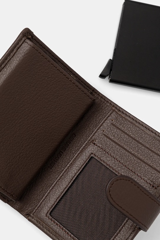 Кожен портфейл и ключодържател Aeronautica Militare CN кафяв AM193