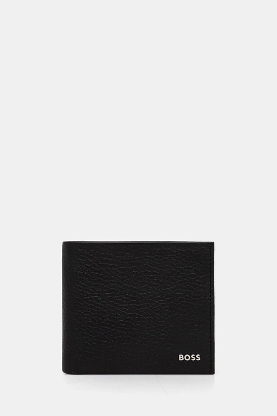 Usnjena denarnica BOSS Zrnato usnje črna 50529513