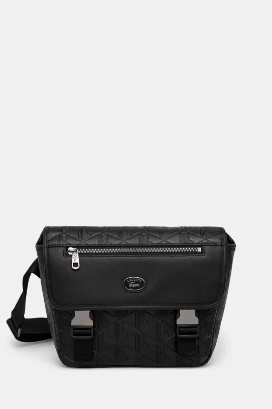 Malá taška Lacoste usňová koža čierna NH4655MR