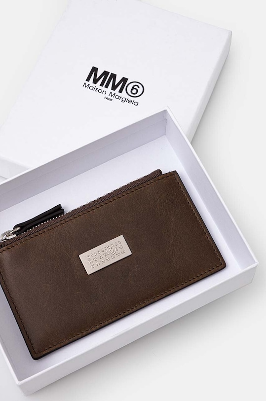 Kožená peněženka MM6 Maison Margiela hnědá SA5UI0016.P7179