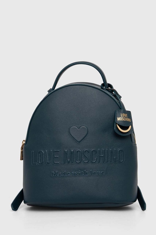 Love Moschino plecak skórzany skóra licowa turkusowy JC4116PP1L