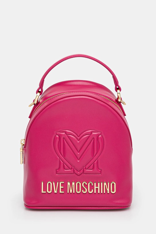 Love Moschino plecak skórzany nie mieści A4 różowy JC4361PP0L