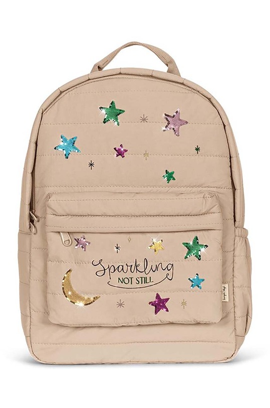 Konges Sløjd plecak dziecięcy JUNO QUILTED SEQUIN BACKPACK MIDI tekstylny beżowy KS101319