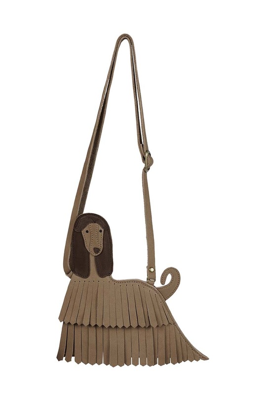 Детская кожаная сумочка Donsje Thima Purse Afghan Hound 5520001. бежевый AW24