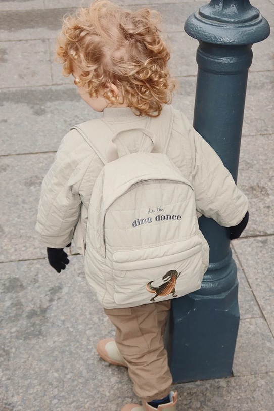 Παιδικό σακίδιο Konges Sløjd JUNO QUILTED BACKPACK MIDI υφασμάτινο πράσινο KS102003