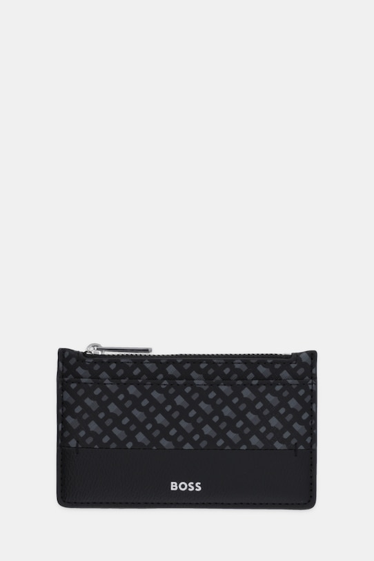 Кожен портфейл BOSS гладка кожа черен 50529523