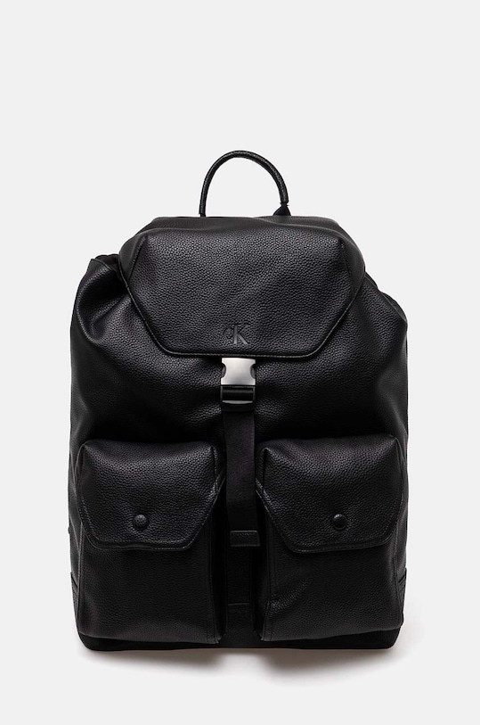 Ruksak Calvin Klein Jeans imitacija zrnate kože crna K50K512544