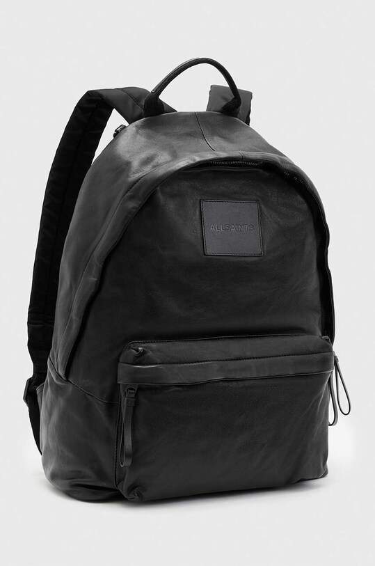 Accesorii AllSaints ghiozdan de piele CARABINER BACKPACK M164XB negru