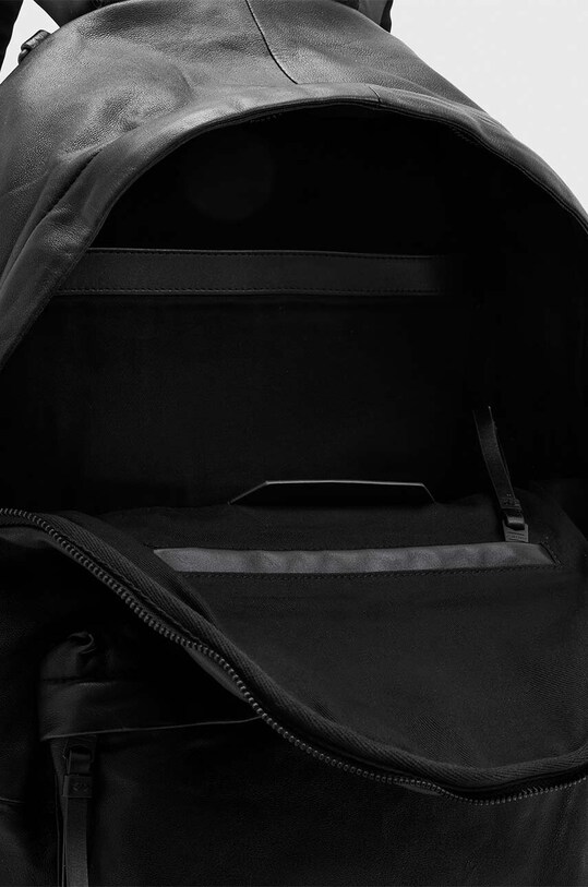 AllSaints ghiozdan de piele CARABINER BACKPACK M164XB negru