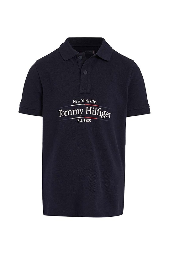 Detská bavlenná polokošeľa Tommy Hilfiger KB0KB09025.9BYH.128.176 tmavomodrá AW24