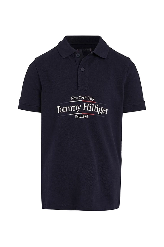 Дитяче бавовняне поло Tommy Hilfiger KB0KB09025.9BYH.128.176 темно-синій AW24