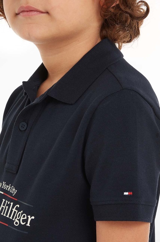 Detská bavlenná polokošeľa Tommy Hilfiger KB0KB09025.9BYH.128.176 tmavomodrá