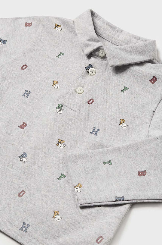 Detská bavlnená polokošeľa Mayoral 2182.3A.Baby.9BYH sivá AW24