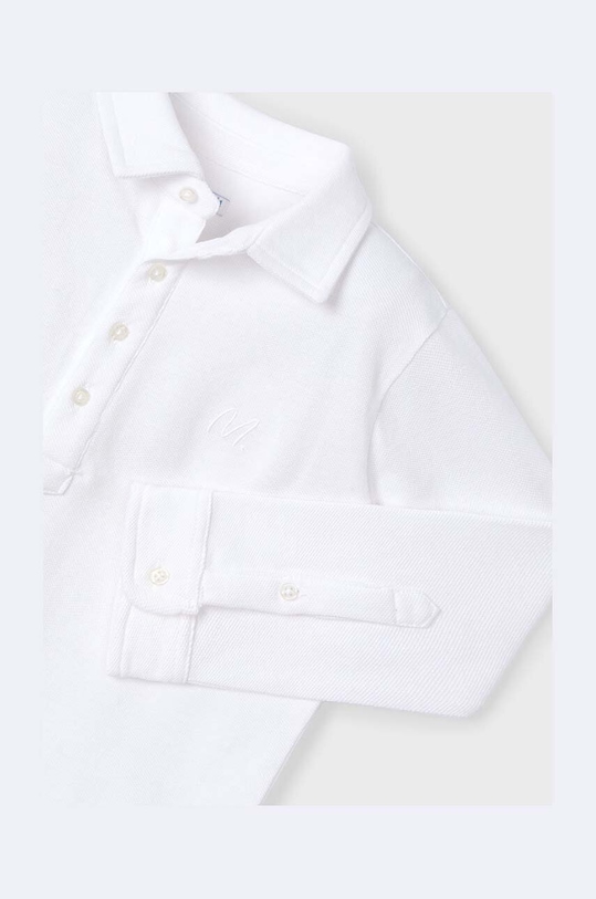 Παιδικά βαμβακερά μπλουζάκια πόλο Mayoral 4101.5A.Mini.9BYH λευκό AW24
