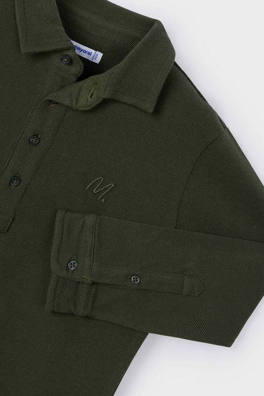 Παιδικά βαμβακερά μπλουζάκια πόλο Mayoral 4101.5A.Mini.9BYH πράσινο AW24