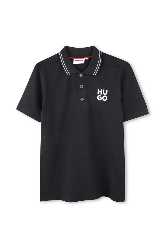HUGO polo bambino tessuto elasticizzato nero G00159.114.150