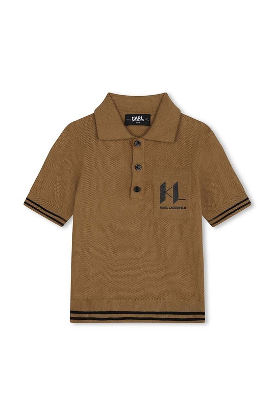 Karl Lagerfeld tricouri polo din bumbac pentru copii Z30246.162.174 maro AW24