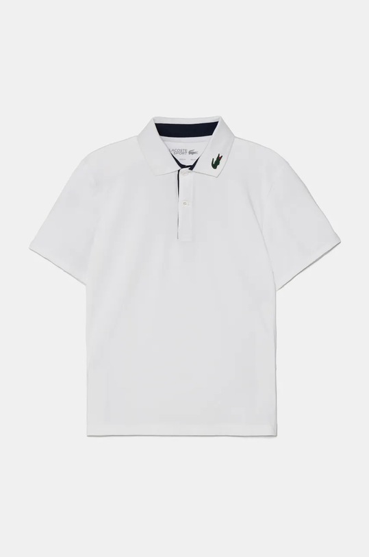 Lacoste polo bambino tessuto elasticizzato bianco DJ7429