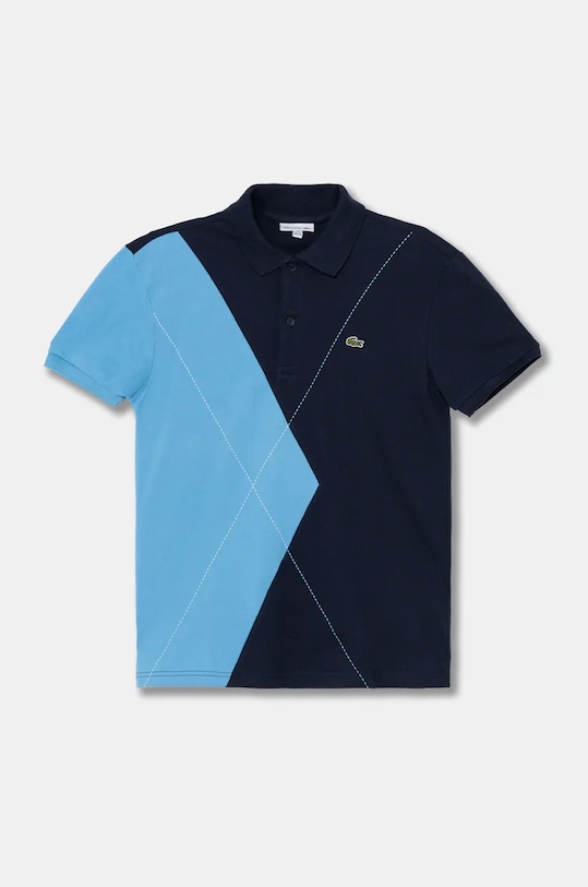 Lacoste polo bawełniane dziecięce wzorzyste granatowy PJ2475