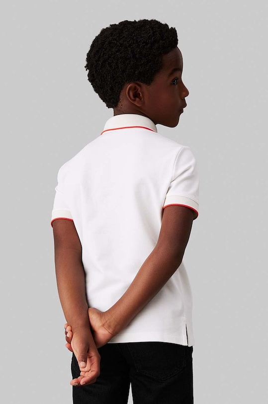 CHLAPEC Dětské polo tričko Calvin Klein Jeans IB0IB02230.104.116.9BYH bílá