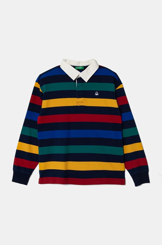 United Colors of Benetton longsleeve bawełniany dziecięcy wzorzyste granatowy 3TBXC301M.G.Seasonal