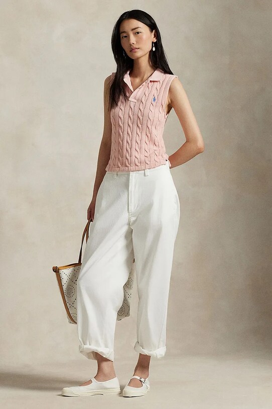 Odzież Polo Ralph Lauren kamizelka bawełniana 211943140 różowy