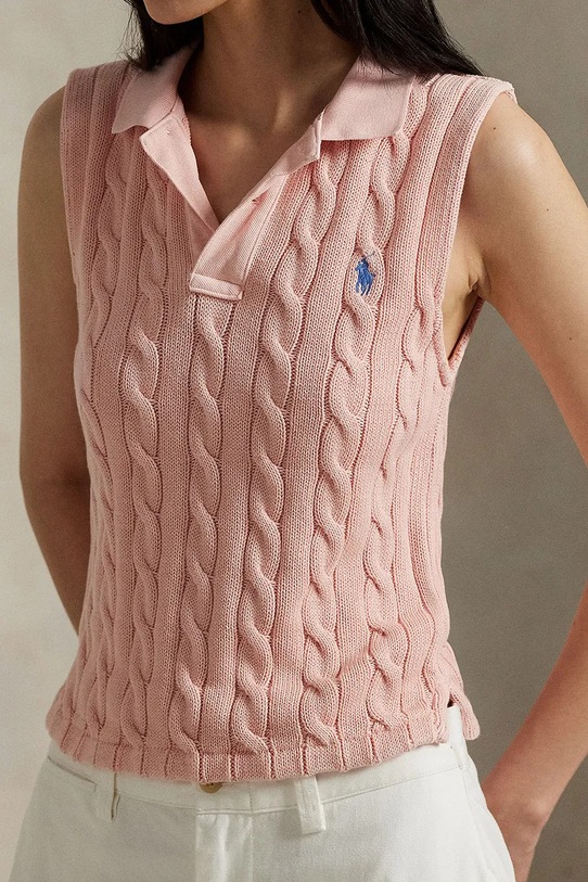 Polo Ralph Lauren vestă din bumbac roz 211943140