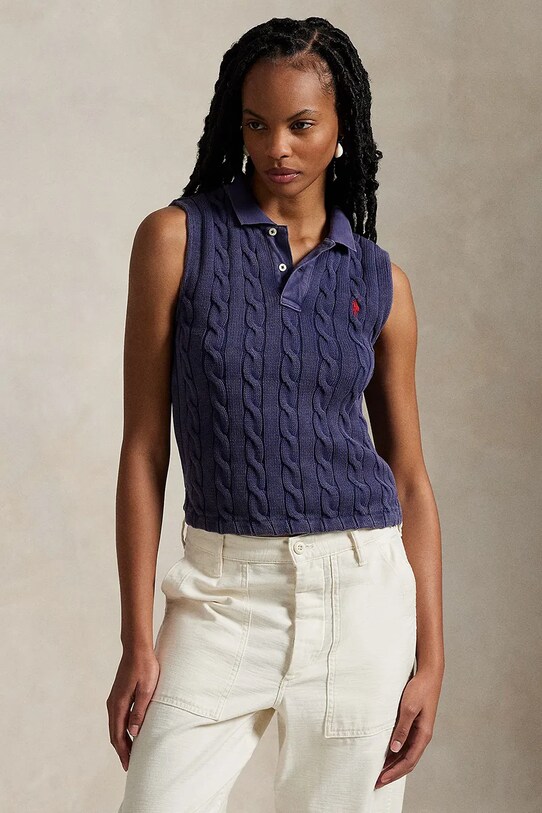 Бавовняна жилетка Polo Ralph Lauren бавовна темно-синій 211943140