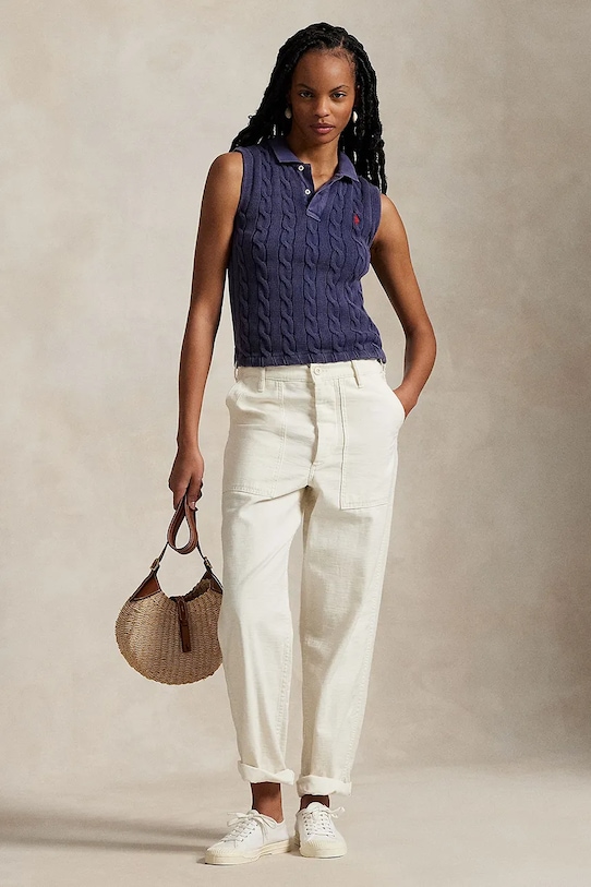 Îmbrăcăminte Polo Ralph Lauren vestă din bumbac 211943140 bleumarin