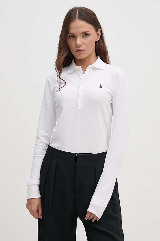 Tričko s dlouhým rukávem Polo Ralph Lauren bílá 211958949