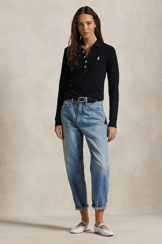 Odzież Polo Ralph Lauren longsleeve 211958949 czarny