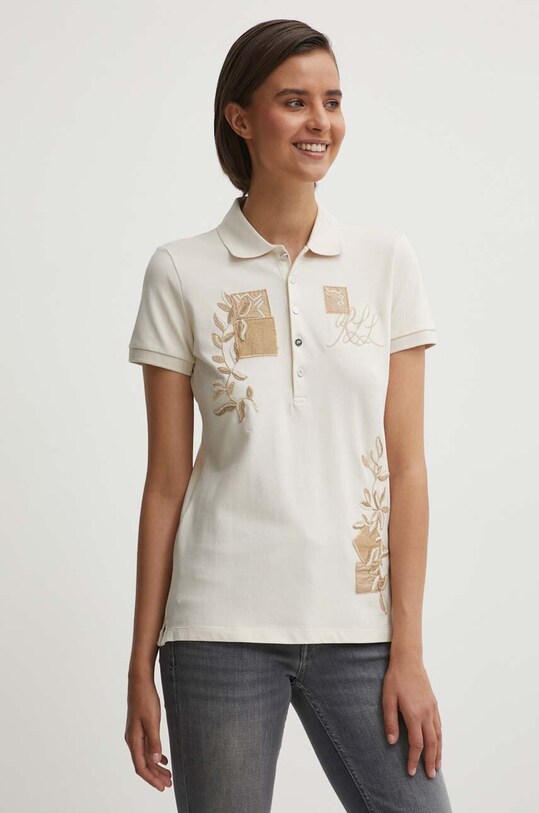 Polo majica Lauren Ralph Lauren bež 200940494