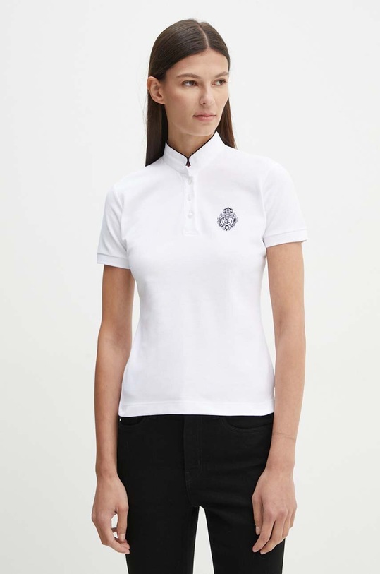 The Kooples polo bawełniane regular biały FPOC29010K