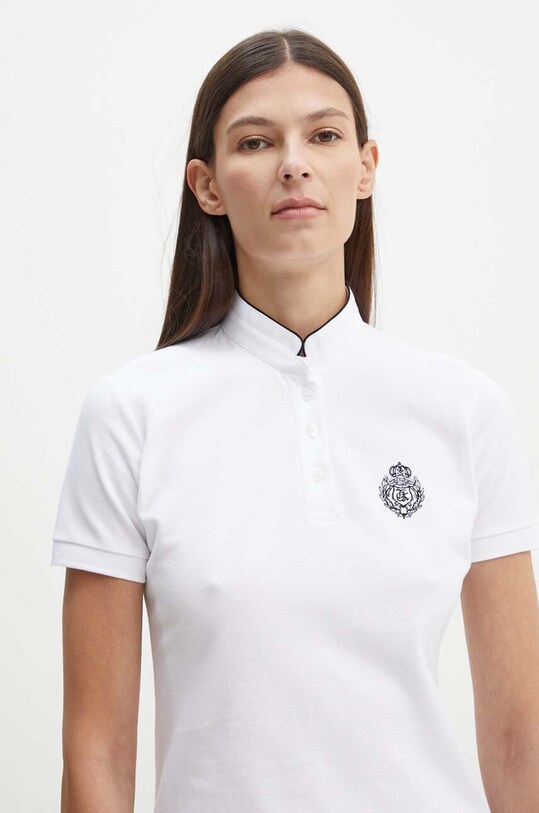 Бавовняне поло The Kooples білий FPOC29010K