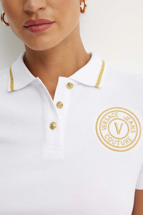 Versace Jeans Couture polo bawełniane 77HAGT00.CJ01T biały