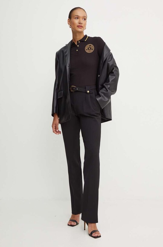 Versace Jeans Couture polo bawełniane 77HAGT00.CJ01T czarny AW24