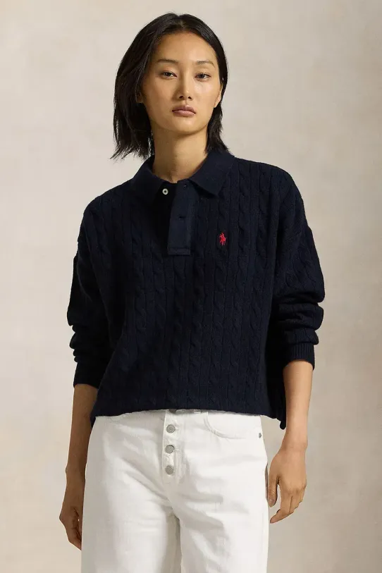 Вълнен пуловер Polo Ralph Lauren вълна син 211910158