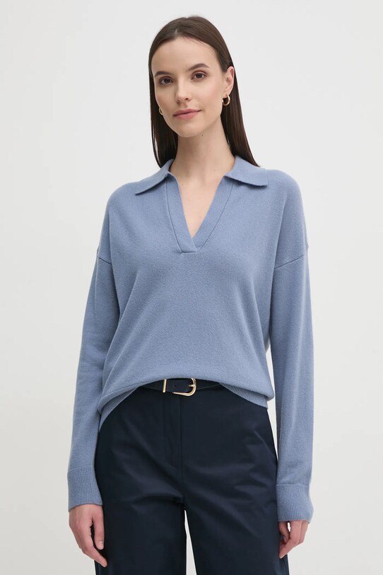 Sisley pulover subtiri albastru 1044M300A