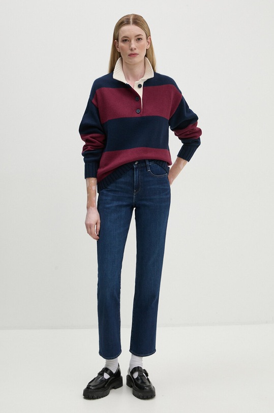 Svetr z vlněné směsi Levi's A8504 burgundské AW24