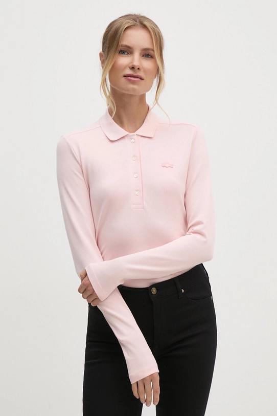 Lacoste longsleeve shirt slim pink PF5464