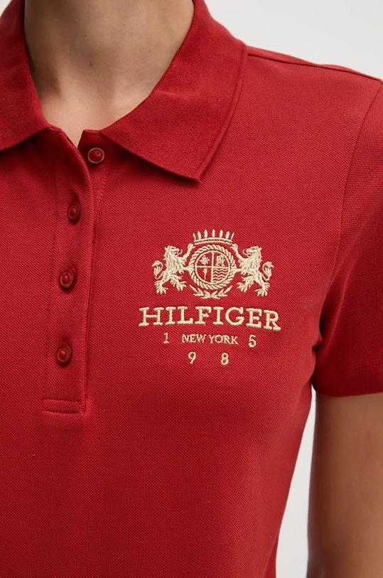 Polo tričko Tommy Hilfiger WW0WW43609 burgundské