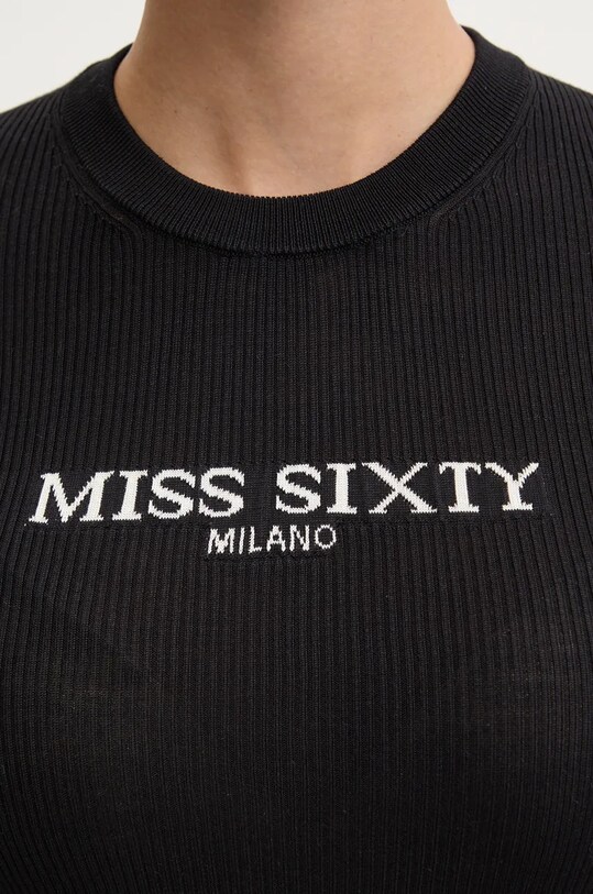 Копринена блуза с дълги ръкави Miss Sixty 6L4RJ4340000 черен