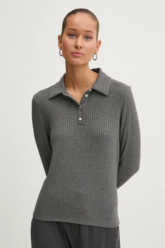 Μακρυμάνικο Abercrombie & Fitch με ελαστάν γκρί KI139.4788.114