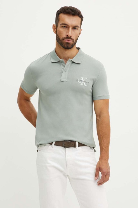 Дрехи Тениска с яка Calvin Klein Jeans J30J325664 сив